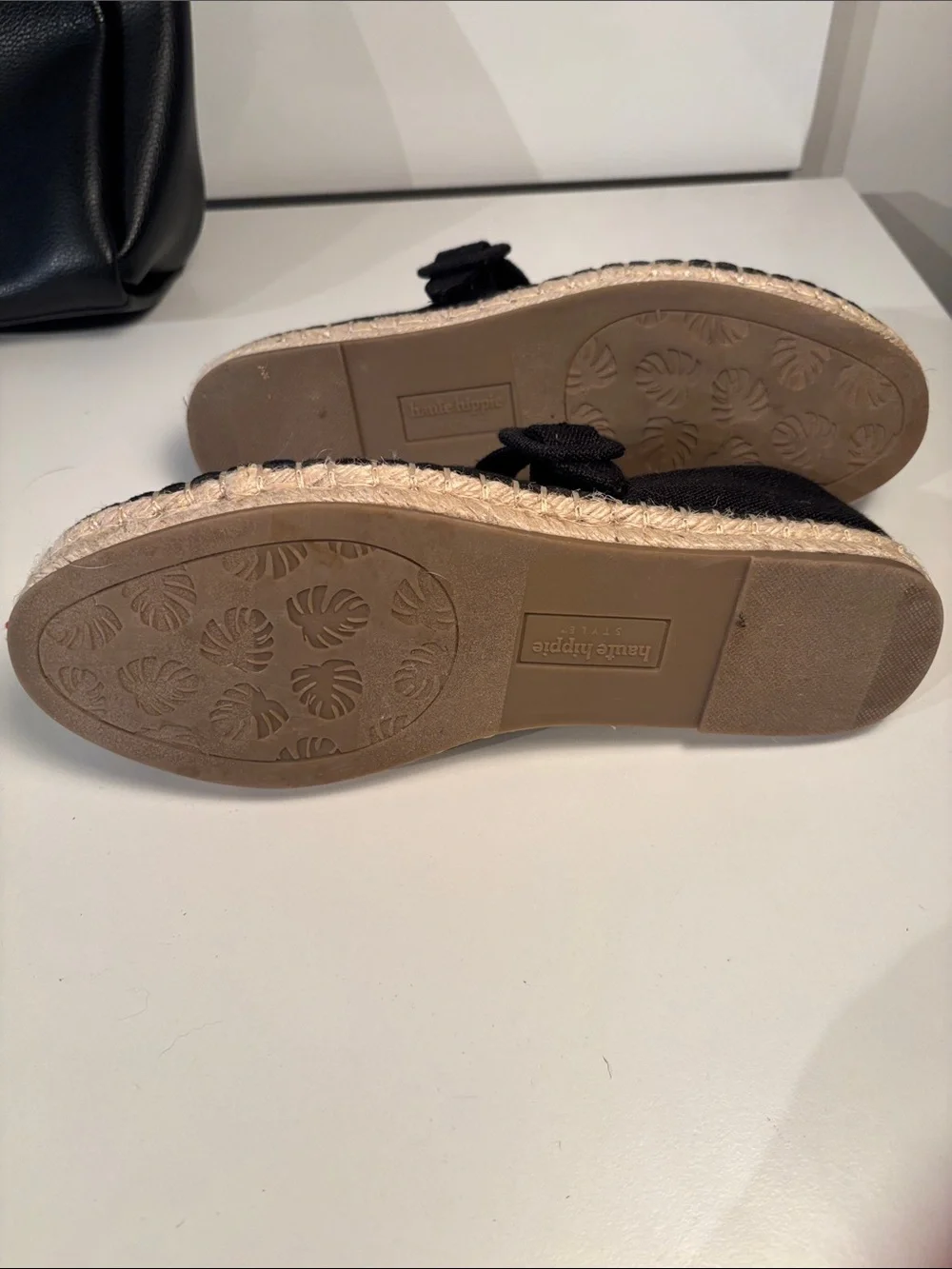 Haute Hippie Black Mary Jane Espadrille Flats